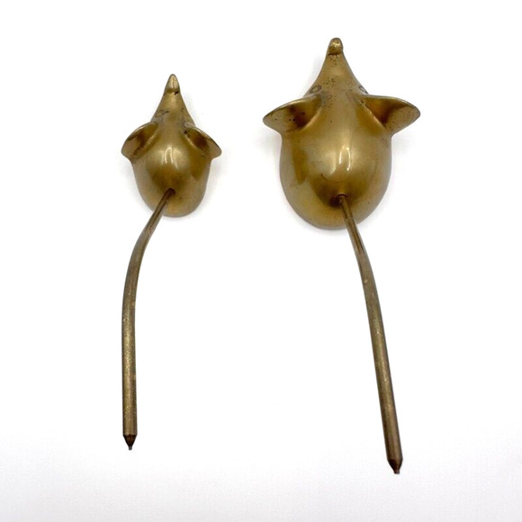 Brass Mouse Ring Holders or Receipt Holders Lot of Two Vintage Mid Century - Picture 8 of 13